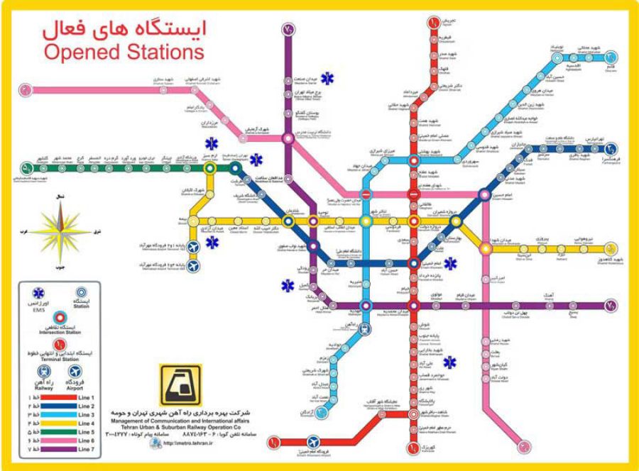 نقشه مترو تهران ۱۴۰۲